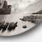 Designart - Snow Mountain Lake Panorama' Disc Large Landscape Metal Circle Wall Art